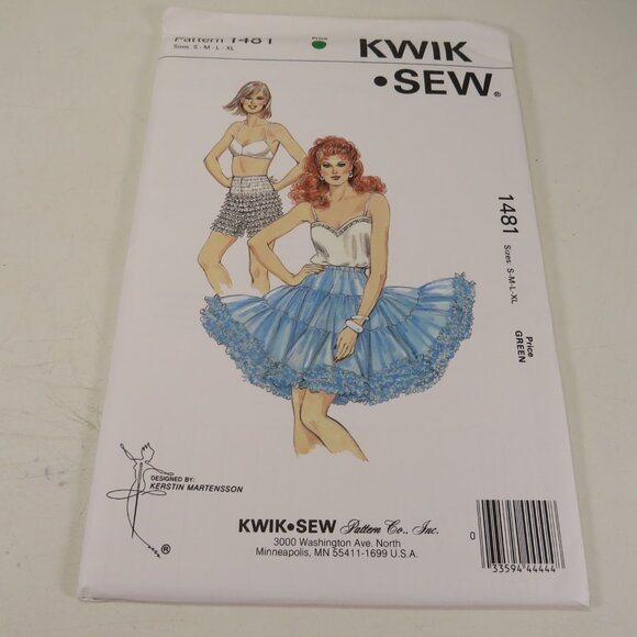 Kwik Sew 1481 Clothing Pattern DANCE petticoat, underskirt & panties UNCUT - Picture 2 of 6